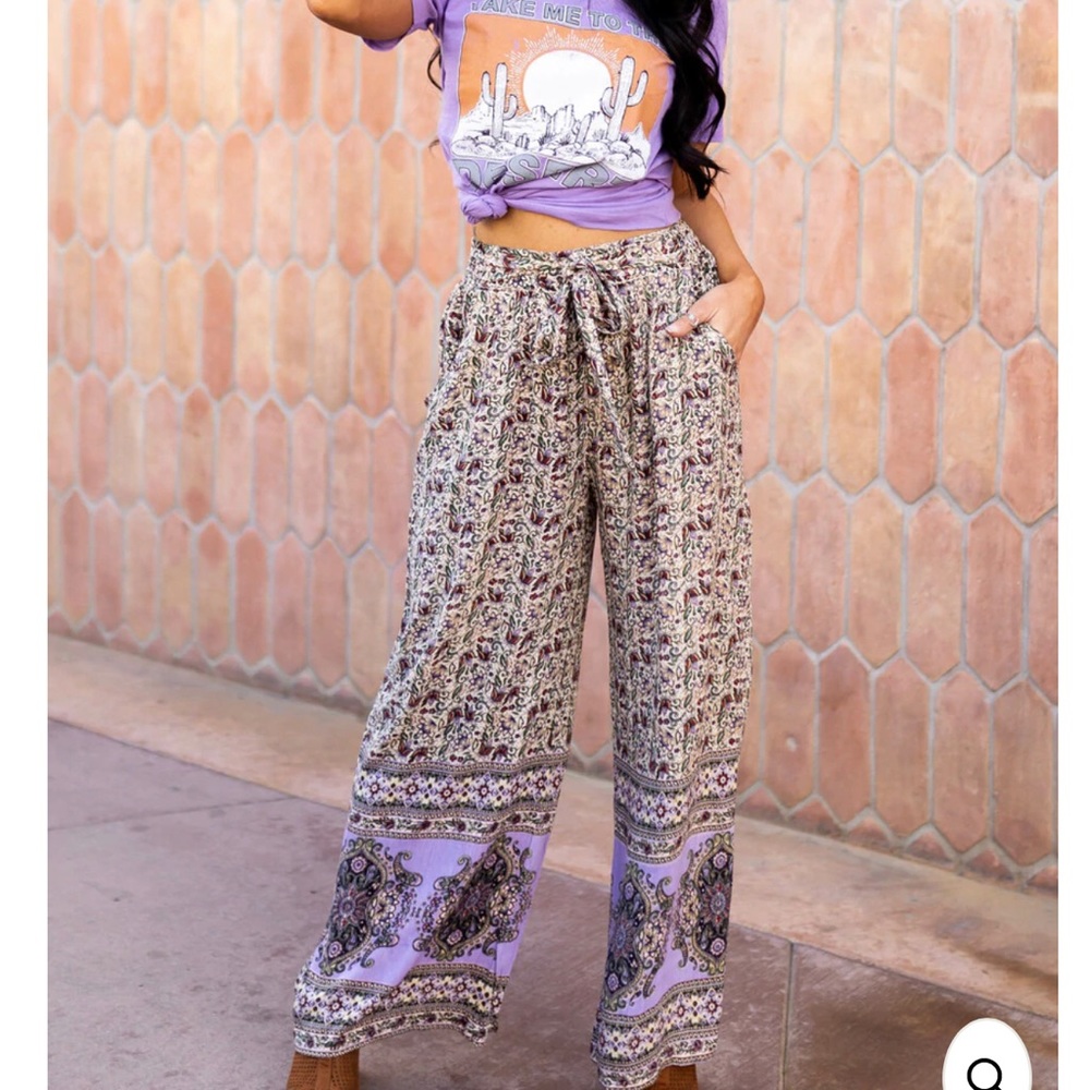 Angie Floral Wide Leg Pants